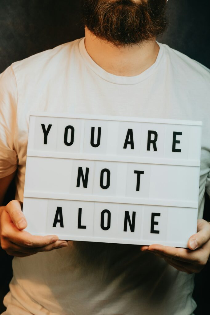 giving hands to the camera, help and self help concept, mental health